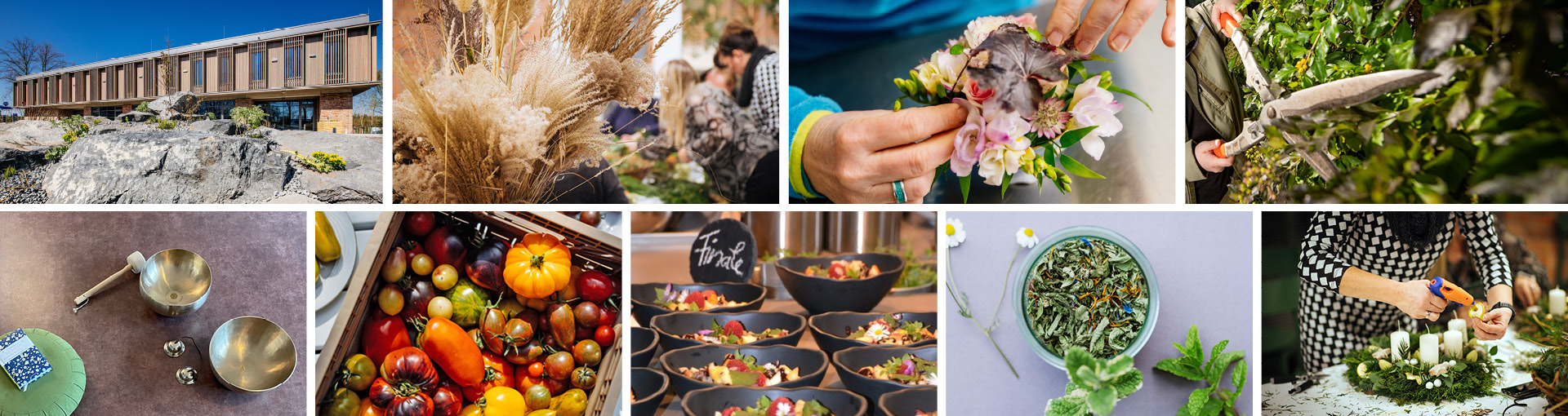 Collage verschiedener Gartenwerkkurse