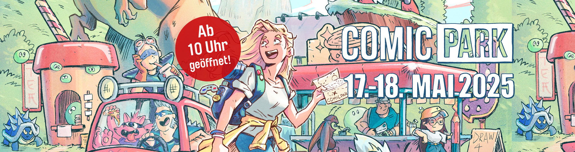 verschiedene Superhelden im Comicstil gezeichnet