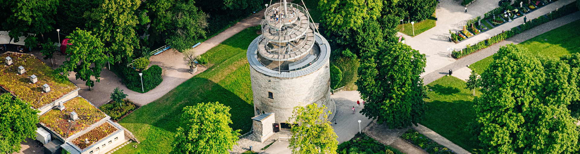 Luftbild des Aussichtsturms