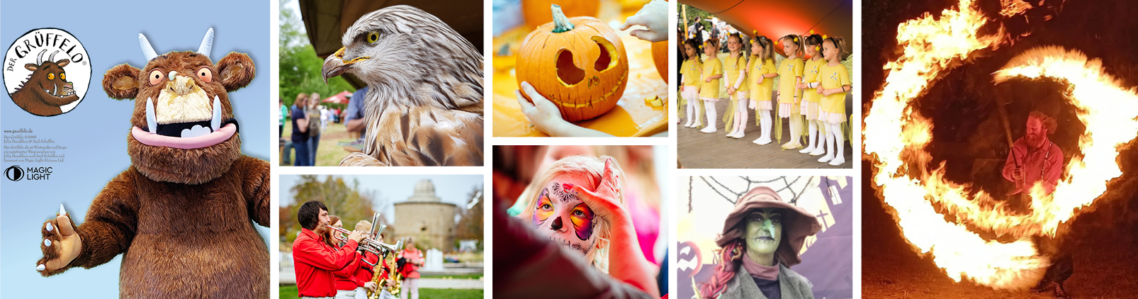 Collage der Acts zum Kürbiserntefest